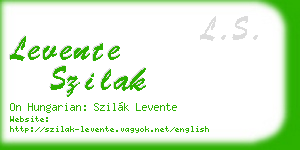 levente szilak business card