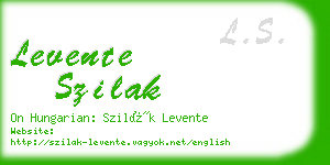 levente szilak business card